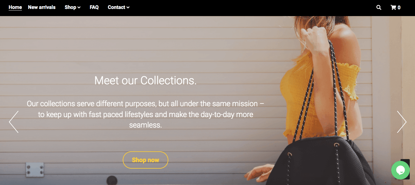 website homepage of a merchant selling handbags website homepage of a merchant selling handbags